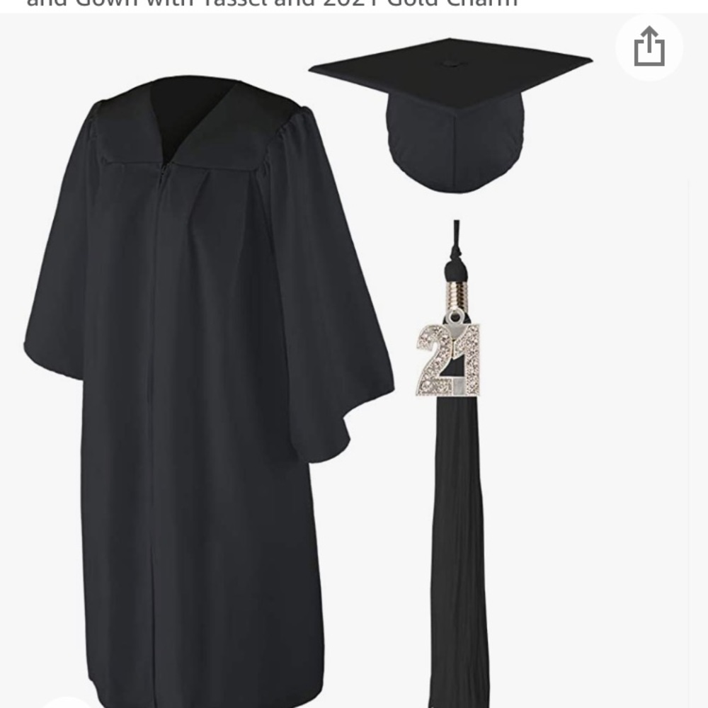 black cap and gown